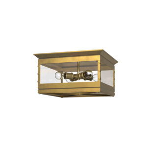 Douglas Flushmount Lantern in Vintage Brass