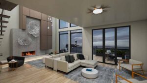 A Southbank duplex model Living Room