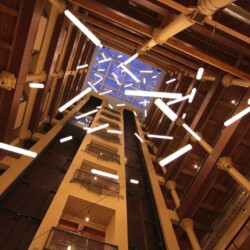 Falling Sticks by Pavarini LUMEN Award Winning Installation at Lucas Place Lofts, Kansas City, MO
