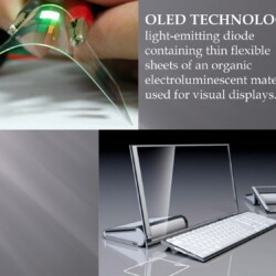 OLED Technology: light-emitting diode containing think flexible sheets of an organic electroluminescent material used for visual displays